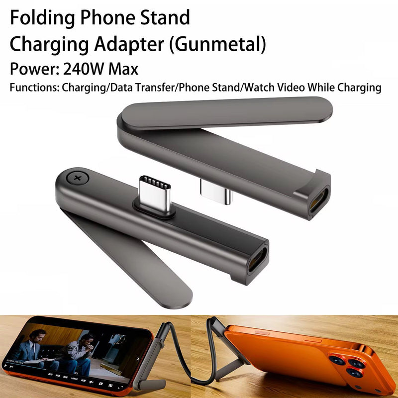 USB-C Foldable Phone Stand Adapter folded