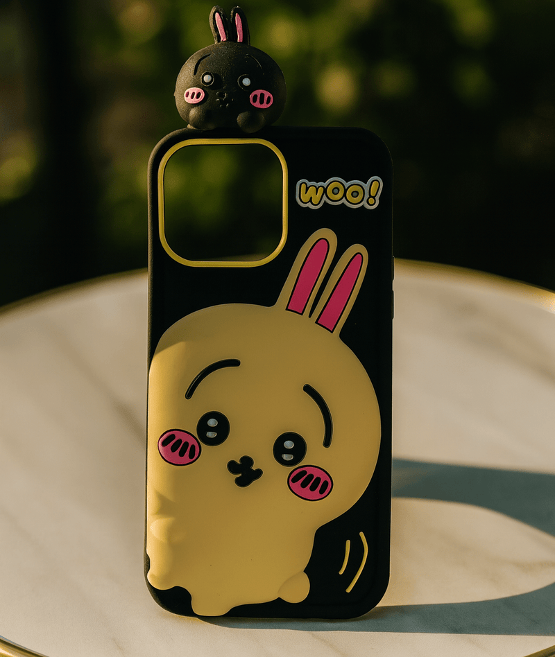 Bunny Silicone Phone Case - Black